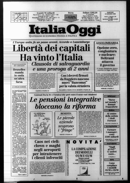 Italia oggi : quotidiano di economia finanza e politica